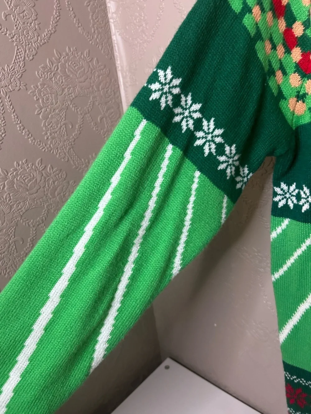 Green Football Player Crewneck Sweater